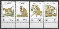 St. Kitts xx M681 fauna małpy MNH VF