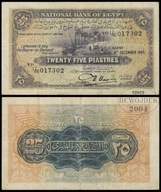 BNA - EGIPT 25 Piastrów 1945.12 # L/80 017302 # P10c # BARDZO RZADKI # VF-