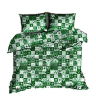 pościel bawełna lux 140x200 1x60x70 guzik B 566-1 świąteczna zielona