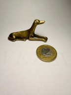 Mała figurka charta mosiądz pies Greyhound Whippet Chart Polski