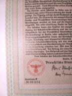 51# Obligacja z Niemiec ze swastyką Berlin 1937 rok 100 marek rzeszy