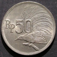 Indonezja 50 rupiah 1971 - Rajski Ptak