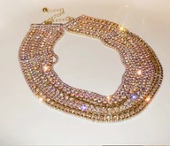 Złota kolia z cyrkoniami