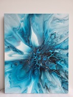 Oddech oceanu, abstrakcja, farby akrylowe, aukcja charytatywna