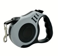 Smycz Automatyczna z Blokadą 3m| Psy Średnie i Małe| Szara| AS