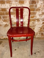 Stare krzesło czerwone nr 4 PRL vintage