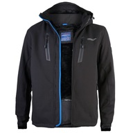 Męska kurtka zimowa softshell sportowa na ciepłym misiu czarna MP179 XXL