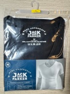 Jack Parker – męska koszulka V-Neck, Slim Fit, czarna, rozmiar M