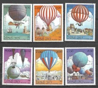 LAOS - 200 lat lotnictwa - balony 1983 ** Mi 647-52 (1931)