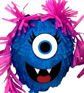 Piniata urodzinowa POTWÓR MUMA, ręcznie robiona o obwodzie 85cm z kijem