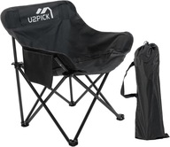 Krzesło kempingowe, turystyczne, wędkarskie U2PICK czarne do 150 kg