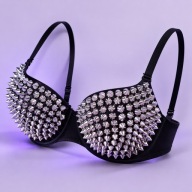 Biustonosz 85B z ćwiekami kolce push-up goth punk sexy