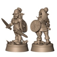Goblin Female Guard A Goblińska Pani Strażnik ver. A NPC Pinup RPG Druk 3D