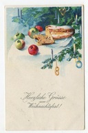 BOŻE NARODZENIE - CHOINKA, JABŁKA, PRECELEK, CHRISTSTOLLEN - 1926