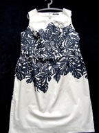 BONITA ELEGANCKA SUKIENKA BEŻOWA Z CZARNYM PRINTEM 48