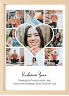 Prezent dla Żony personalizowany kolaż zdjęć rocznica walentynki plakat