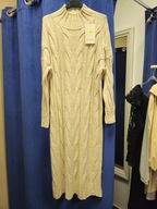 Sukienka sweter długi, dzianina r. Uni beżowy Italy !!!