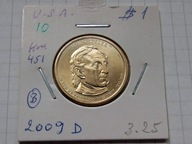 1 dolar 2009 John Tyler, mennica Denver, holder, seria prezydenci