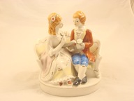FIGURKA PORCELANOWA PANICZ I DAMA 15X13 CM