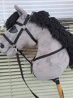 Ogłowie kantar uzda dla hobby horse a3 z napierśnikiem czarne