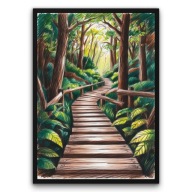 Plakat z ramą 50x70 cm Ścieżka prowadząca w głąb lasu | Pomysł na prezent