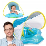 KOŁO DO PŁYWANIA DMUCHANE PONTON DLA DZIECI Z DASZKIEM NIEBIESKIE