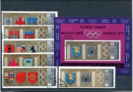 A49726)Olimpiada 1968: Jemen A.R. 832 - 837 A + Bl 85 kasowany