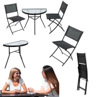 ZESTAW KOMPLET MEBLI OGRODOWYCH NA BALKON TARAS DO OGRODU KRZESŁA STOLIK