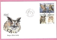 Aland Finlandia 1996, FDC czwórka, ptaki, sowy, puchacz
