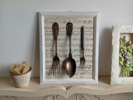 OBRAZ DEKOR STARE SZTUĆCE, SHABBY CHIC