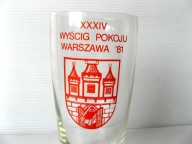 Szklanka na PIWO : 34 Wyścig Pokoju WARSZAWA 1981 rok ... !!!