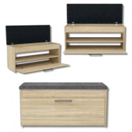 SZAFKA NA OBUWIE DO PRZEDPOKOJU Z SIEDZISKIEM I SCHOWKIEM PARMA DĄB SONOMA