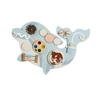 Whale Wall Busy Board Panel Drobne umiejętności motoryczne Nauka rozwojowa