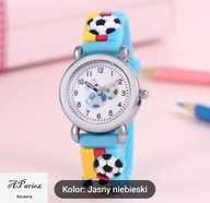 Ze0026 Zegarek dziecięcy jasny niebieski piłka