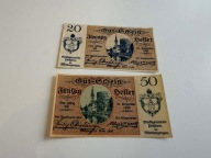 20 i 50 Heller (Pöchlarn); notgeld Austria; N#214215 i N#240364; stan XF