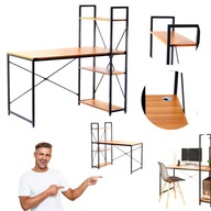 DUZE BIURKO. LOFT KOMPUTEROWE REGAL POLKI SZKOLNE DO PRACY DO NAUKI DREWNO