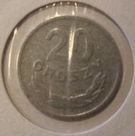 20 GR GROSZY 1963 - SKRĘTKA OKOŁO 325 STOPNI - DESTRUKT