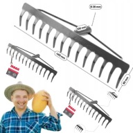 GRABIE DO LIŚCI METALOWE DO TRAWY 18 ZĘBÓW BEZ TRZONU MAAN OGRODOWE MOCNE