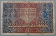 5000 marek polskich z 1920 roku " II Serja O " ,
