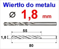 Wiertło 1,8 mm DŁUGIE (70mm) Niemieckie GUHRING 10 szt