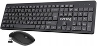 Zestaw klawiatura i mysz VicTsing UKŁAD WŁOSKI qwerty czarna bezprzewodowa