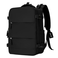 Plecak podróżny Loftek czarny nylon wodoodporny z miejscem na laptopa