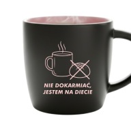 Kubek Nie dokarmiać jestem na diecie grawer prezent różowe wnętrze
