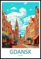 A2 PLAKAT GDAŃSK GDANSK POLAND BAZYLIKA MARIACKA KOŚCIÓŁ MARIACKI W GDAŃSKU