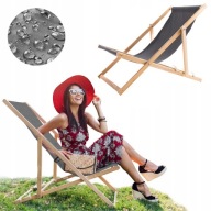 LEŻAK DREWNIANY PLAŻOWY OGRODOWY REGULOWANY STOJĄCY FOTEL 8 KOLORÓW