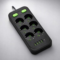 Listwa zasilająca 2m z USB-C AC z przełącznikiem i filtrem sieciowym