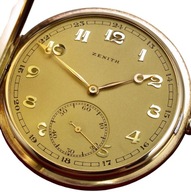 ZENITH Lito ZŁOTY zegarek 14K 585 SAVONETTE DeLUXE duży FLAGOWY 1927r IDEAŁ