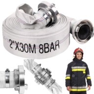 WĄŻ STRAŻACKI DO SZAMBA BRUDNEJ WODY SZYBKOZŁĄCZKA POMPY 2 CALE 52 MM 30M