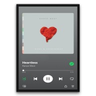 Plakat z ramą 50x70cm Heartless – Kanye West rap muzyka | Pomysł Na Prezent