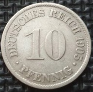 **NIEMCY [1444]*10 Pfennig 1905 *A typ 2 mała tarcza